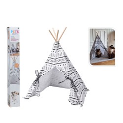 Pets Collection Carpa para mascotas Tipi lona 56x56x74 cm