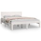 vidaXL Estructura de cama doble madera maciza blanco 135x190 cm