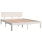 vidaXL Estructura de cama doble madera maciza blanco 135x190 cm