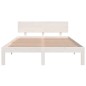 vidaXL Estructura de cama doble madera maciza blanco 135x190 cm