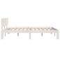 vidaXL Estructura de cama doble madera maciza blanco 135x190 cm