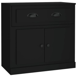 vidaXL Aparador de madera contrachapada negro 70x35,5x67,5 cm