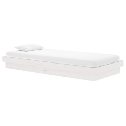 vidaXL Estructura de cama madera maciza blanco 90x200 cm