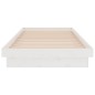 vidaXL Estructura de cama madera maciza blanco 90x200 cm