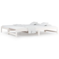 vidaXL Sofá cama extraíble madera maciza de pino blanco 2x(80x200) cm