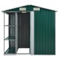 vidaXL Cobertizo de jardín con estante hierro verde 205x130x183 cm vidaXL Cobertizo de jardín con estante hierro verde 205x130x183 cm