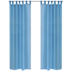 2 Cortinas turquesas transparentes 140 x 225 cm