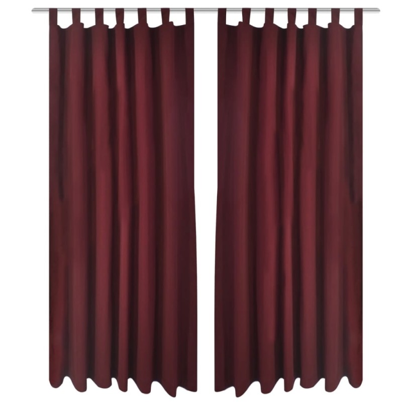2 cortinas micro-satinadas con trabillas color burdeos, 140 x 225 cm 2 cortinas micro-satinadas con trabillas color burdeos, 140 x 225 cm
