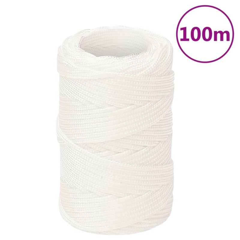vidaXL Cuerda de barco polipropileno blanco intenso 2 mm 100 m vidaXL Cuerda de barco polipropileno blanco intenso 2 mm 100 m