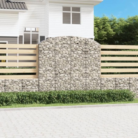 vidaXL Cesta gaviones forma arco hierro galvanizado 200x50x180/200 cm