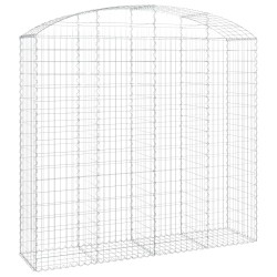 vidaXL Cesta gaviones forma arco hierro galvanizado 200x50x180/200 cm