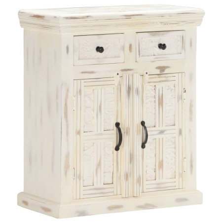 vidaXL Aparador de madera maciza de mango blanco 65x30x75 cm