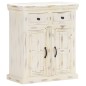 vidaXL Aparador de madera maciza de mango blanco 65x30x75 cm vidaXL Aparador de madera maciza de mango blanco 65x30x75 cm