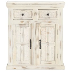 vidaXL Aparador de madera maciza de mango blanco 65x30x75 cm