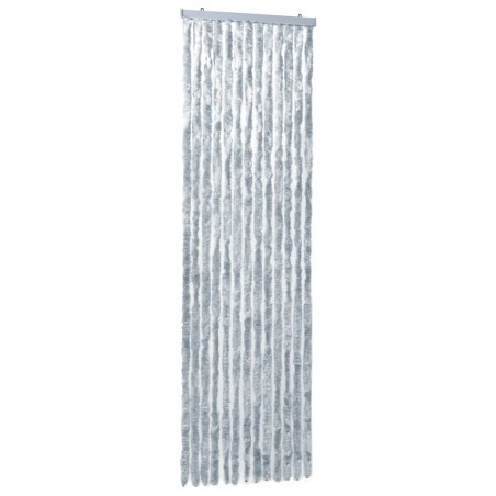 vidaXL Cortina mosquitera de chenilla blanca y gris 56x185 cm