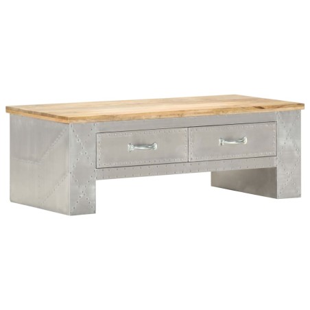 vidaXL Mesa de centro Aviator 100x50x36 cm madera maciza de mango