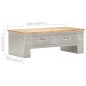vidaXL Mesa de centro Aviator 100x50x36 cm madera maciza de mango