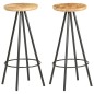 vidaXL Taburetes de cocina 2 unidades madera de mango rugosa vidaXL Taburetes de cocina 2 unidades madera de mango rugosa