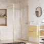 vidaXL Mampara puerta de ducha vidrio transparente ESG dorado 80x195cm vidaXL Mampara puerta de ducha vidrio transparente ESG dorado 80x195cm