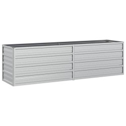 vidaXL Arriate de acero galvanizado plateado 160x40x45 cm