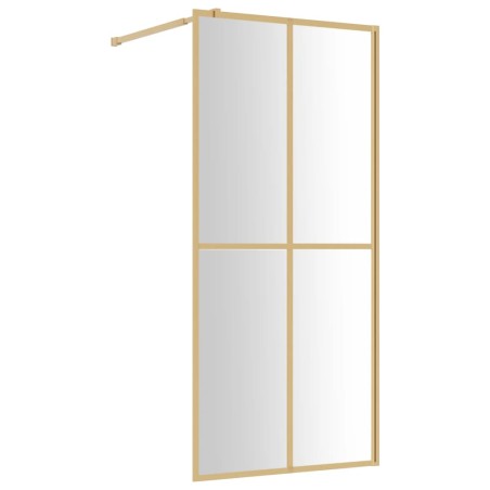 vidaXL Mampara puerta de ducha vidrio transparente ESG dorado 80x195cm