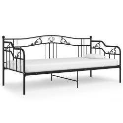 vidaXL Estructura de sofá cama de metal negro 90x200 cm