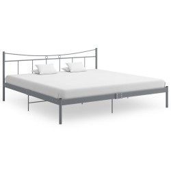 vidaXL Estructura de cama de metal gris 200x200 cm 