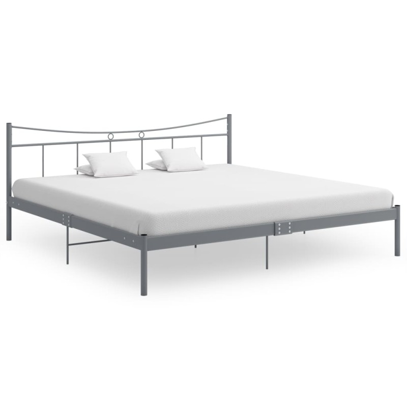 vidaXL Estructura de cama de metal gris 200x200 cm vidaXL Estructura de cama de metal gris 200x200 cm