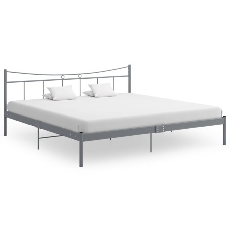 vidaXL Estructura de cama de metal gris 200x200 cm 