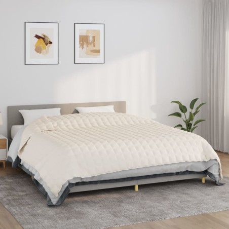 vidaXL Manta con peso tela color crema claro 220x260 cm 11 kg