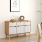 vidaXL Aparador OTTA madera maciza pino marrón y blanco 114x43x73,5 cm
