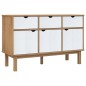 vidaXL Aparador OTTA madera maciza pino marrón y blanco 114x43x73,5 cm