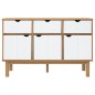 vidaXL Aparador OTTA madera maciza pino marrón y blanco 114x43x73,5 cm