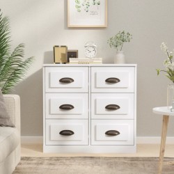 vidaXL Aparador madera contrachapada blanco brillante 70x35,5x67,5 cm