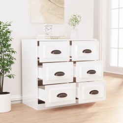 vidaXL Aparador madera contrachapada blanco brillante 70x35,5x67,5 cm