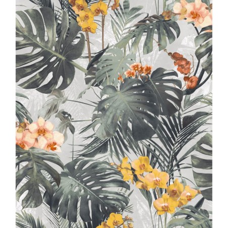 DUTCH WALLCOVERINGS Papel de pared Paradiso verde y ocre