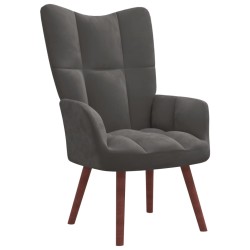 vidaXL Sillón de relax de terciopelo gris oscuro