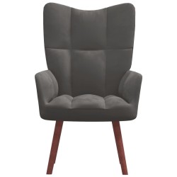 vidaXL Sillón de relax de terciopelo gris oscuro