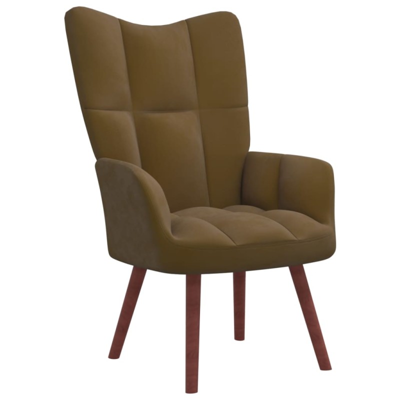 vidaXL Sillón de relax de terciopelo marrón