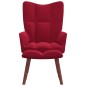 vidaXL Sillón de relax con taburete terciopelo rojo tinto vidaXL Sillón de relax con taburete terciopelo rojo tinto