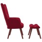 vidaXL Sillón de relax con taburete terciopelo rojo tinto vidaXL Sillón de relax con taburete terciopelo rojo tinto