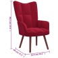 vidaXL Sillón de relax con taburete terciopelo rojo tinto vidaXL Sillón de relax con taburete terciopelo rojo tinto