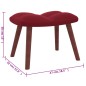 vidaXL Sillón de relax con taburete terciopelo rojo tinto vidaXL Sillón de relax con taburete terciopelo rojo tinto