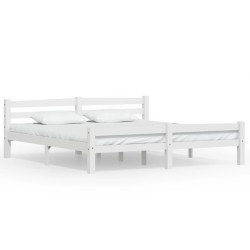 vidaXL Estructura de cama de madera maciza de pino blanca 180x200 cm