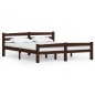 vidaXL Estructura de cama madera maciza pino marrón oscuro 160x200 cm vidaXL Estructura de cama madera maciza pino marrón oscuro 160x200 cm