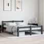 vidaXL Estructura de cama madera maciza pino gris oscuro 140x200 cm vidaXL Estructura de cama madera maciza pino gris oscuro 140x200 cm