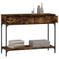 vidaXL Mesa consola madera de ingeniería roble ahumado 100x34,5x75 cm vidaXL Mesa consola madera de ingeniería roble ahumado 100x34,5x75 cm
