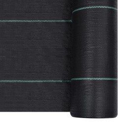 vidaXL Estera de control de malezas y raíces PP negro 2x5 m