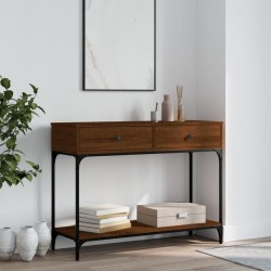 vidaXL Mesa consola madera de ingeniería marrón roble 100x34,5x75 cm