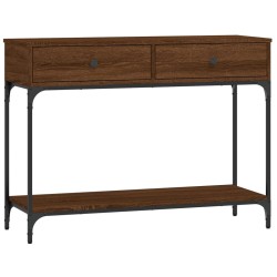 vidaXL Mesa consola madera de ingeniería marrón roble 100x34,5x75 cm